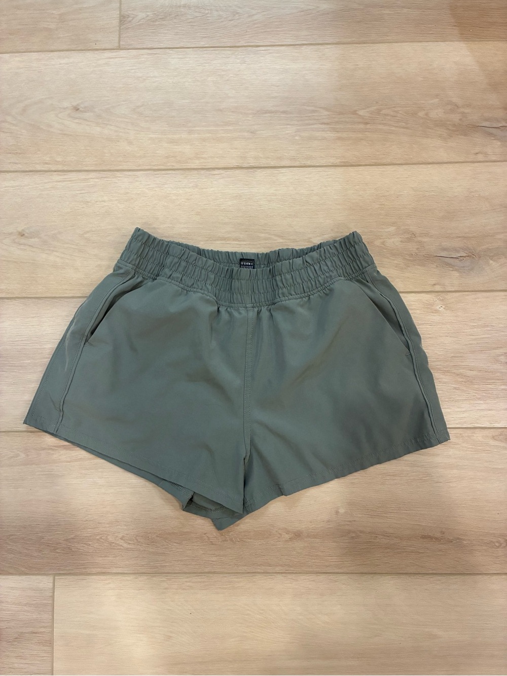 90Degree Elastic-Waist Olive Green Women's Shorts